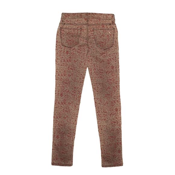 BEIJA FLOR NEW $148 Gray Red Animal Print Stretch Denim Jegging Size 2 - Picture 2 of 4